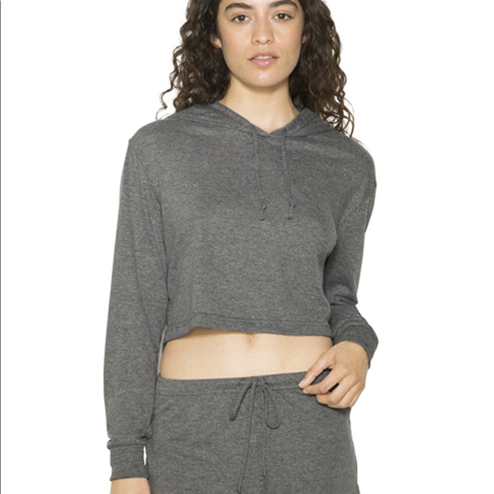 American Apparel Cropped Grey Hoodie
